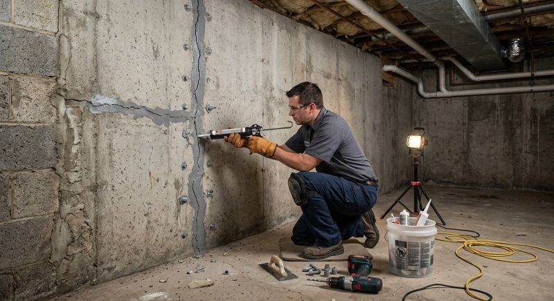 Basement Crack Repair in Union County, NJ