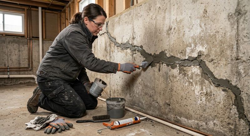 Cracked Basement Floor Repair in Union County, NJ